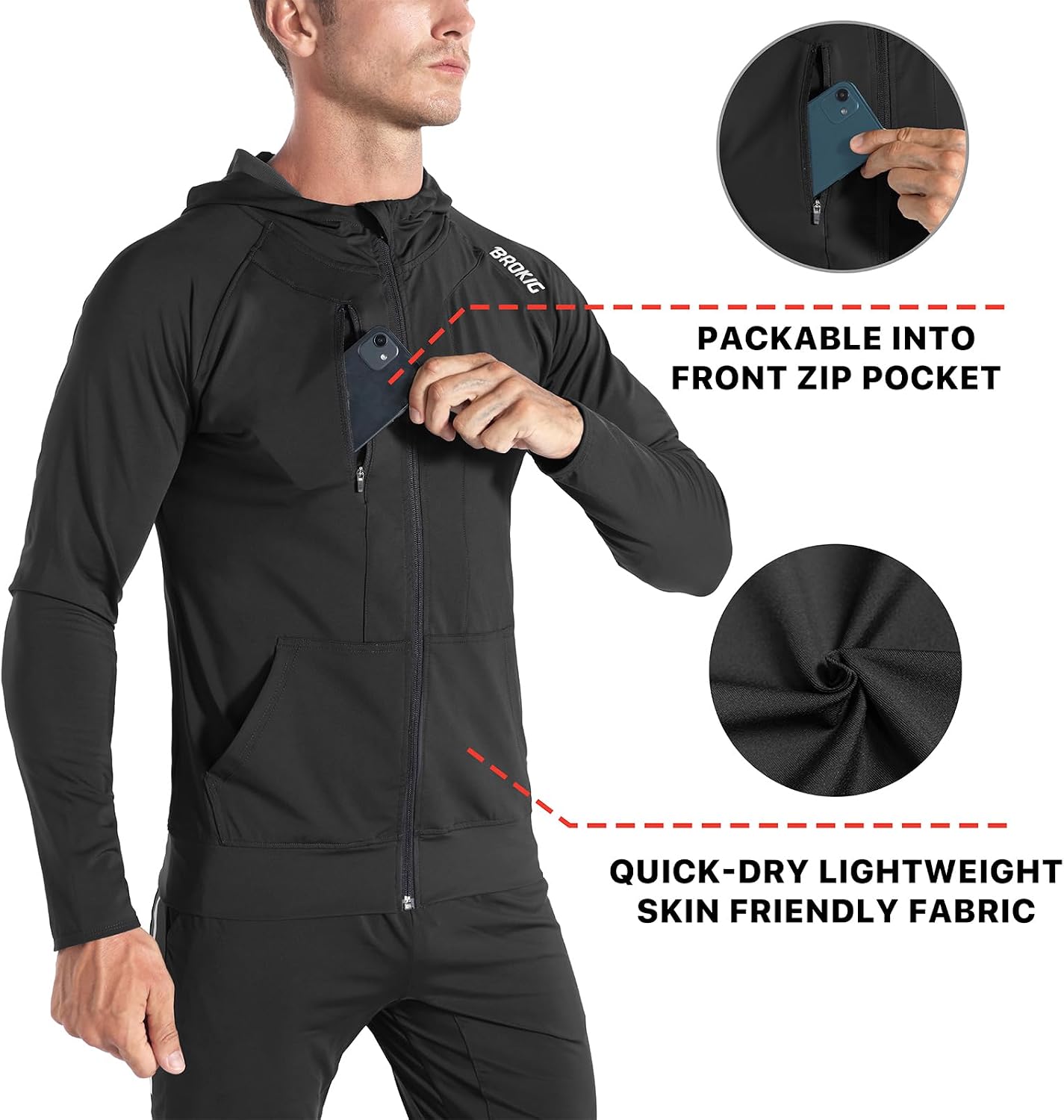 Windbreak Running Jacket Zip Up Hoodie image 3