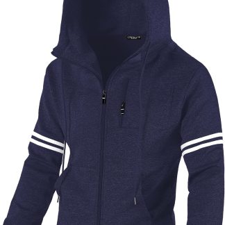 Soft Fleece Fashion Hooded Sweatshirt Zip Up Sports Sweater image 1