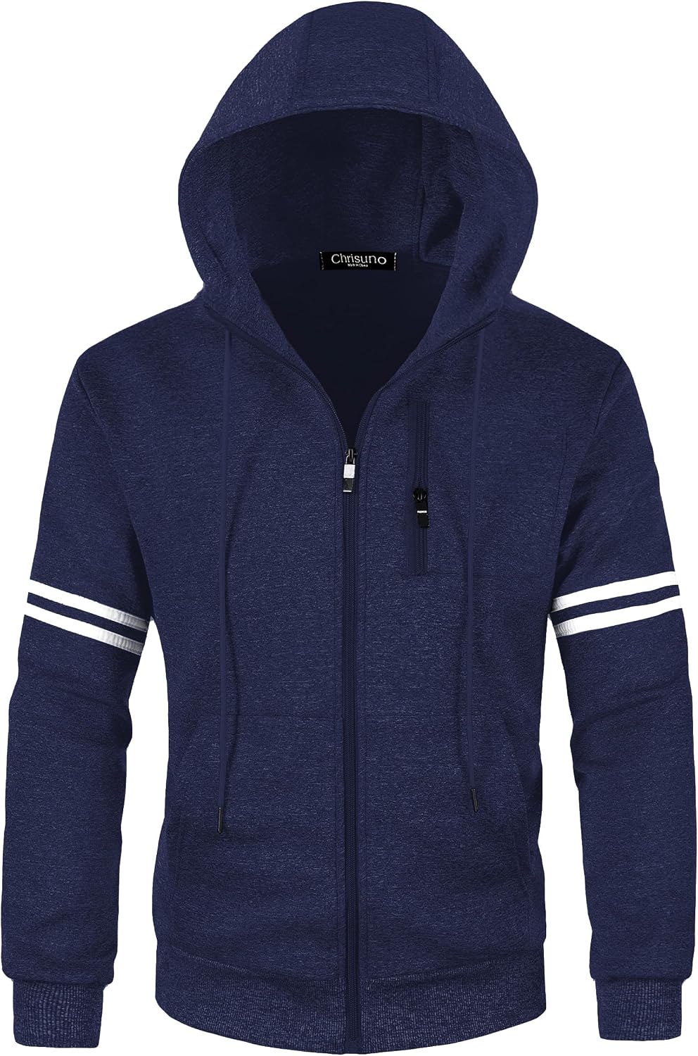 Soft Fleece Fashion Hooded Sweatshirt Zip Up Sports Sweater image 3